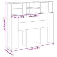 Bett-Kopfteil mit Ablagen Altholz-Optik 120x19x103,5 cm