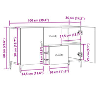 Sideboard Altholz-Optik 100x36x60 cm Holzwerkstoff