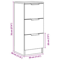 Sideboards 2 Stk. Altholz-Optik 30x30x70 cm Holzwerkstoff