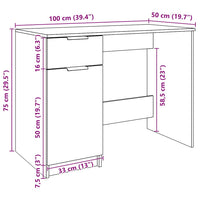 Schreibtisch Artisan-Eiche 100x50x75 cm Holzwerkstoff