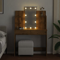 Schminktisch mit LED-Leuchten Artisan-Eiche 96x40x142 cm