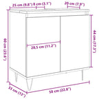 Badschrank Betongrau 58 x 33 x 60 cm Holzwerkstoff