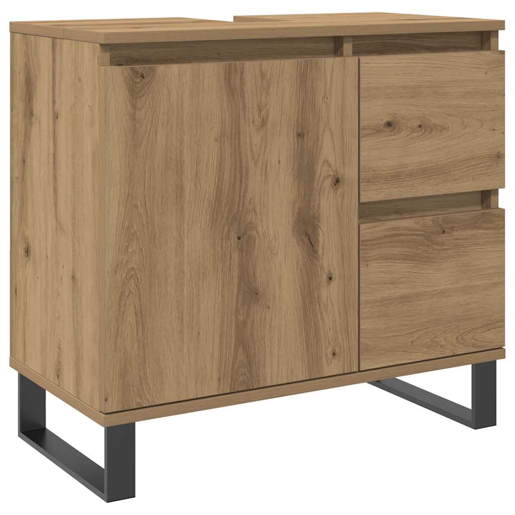 Waschbeckenunterschrank Artisan-Eiche 65x33x60 cm Holzwerkstoff