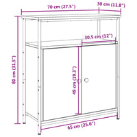 Sideboard Artisan-Eiche 70x30x80 cm Holzwerkstoff