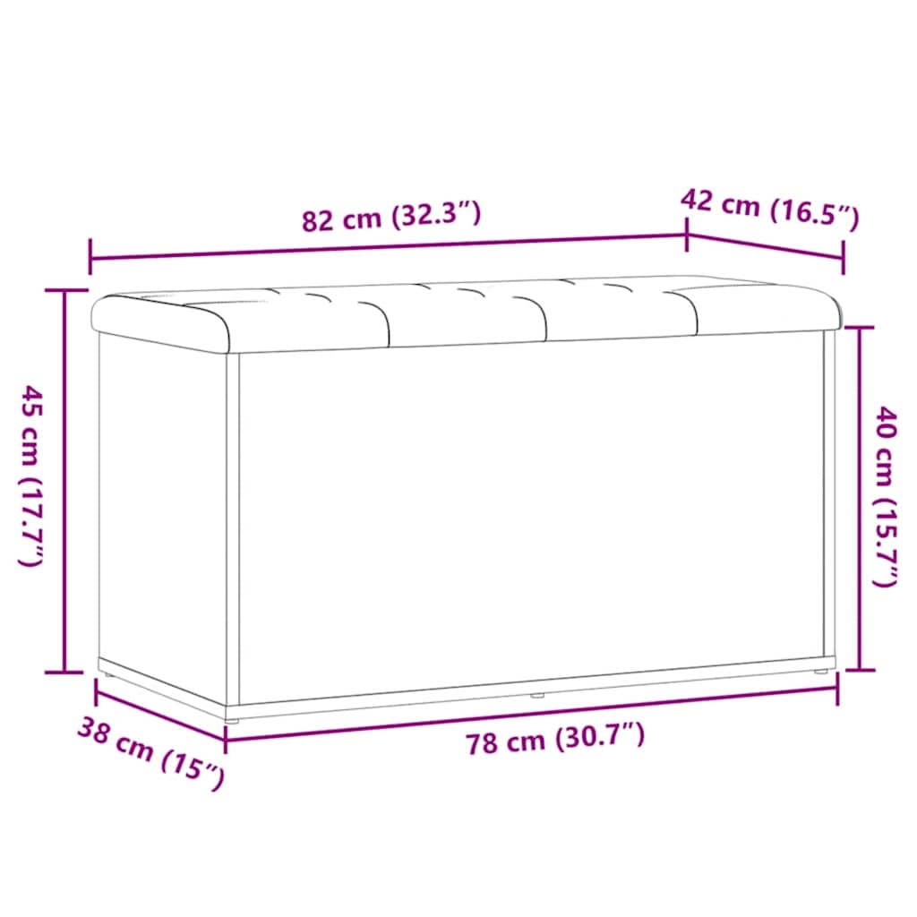 Aufbewahrungsbank Artisan-Eiche 82 x 42 x 45 cm Holzwerkstoff