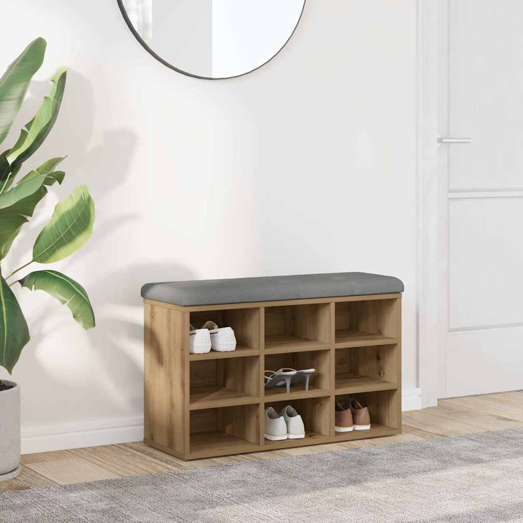 Schuhbank Artisan-Eiche 82x32x50 cm Holzwerkstoff