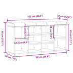 Schuhbank Altholz-Optik 102x32x50 cm Holzwerkstoff