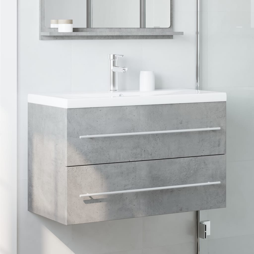 Waschbeckenunterschrank Beton Grau 80x38,5x48 cm
