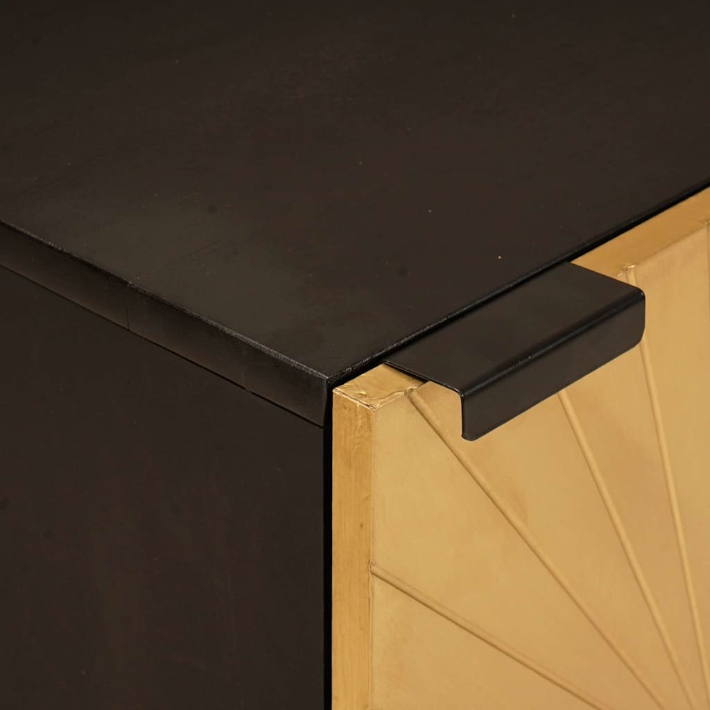 Badezimmerschrank mit Regal Schwarz und Gold 38 x 33 x 58 cm
