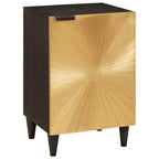 Badezimmerschrank mit Regal Schwarz und Gold 38 x 33 x 58 cm