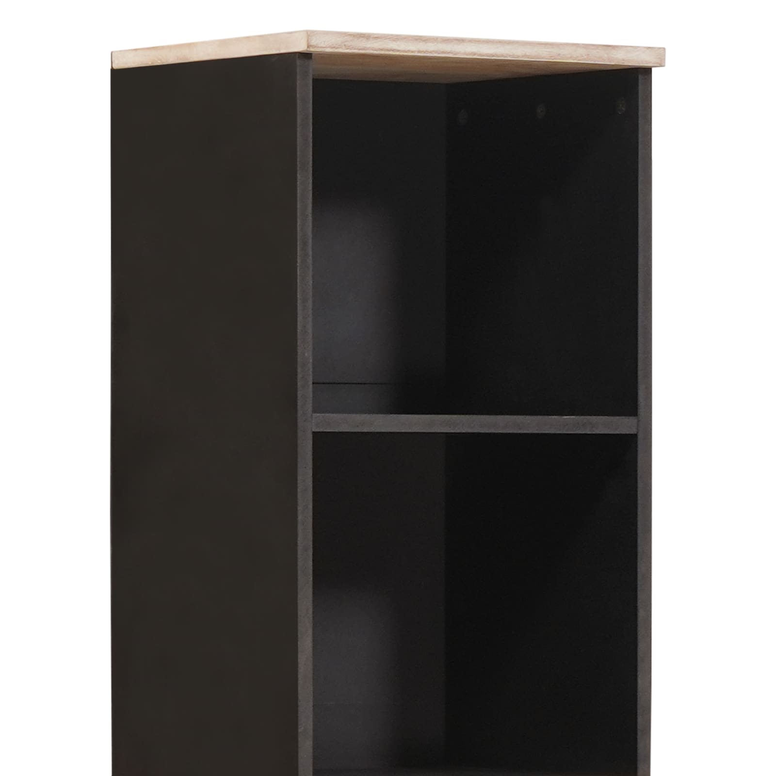 Badezimmerschrank mit Regal Schwarz und Weiß 38 x 33 x 160 cm