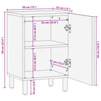 Badezimmerschrank Braun 38 x 33 x 58 cm Massivholz Mango