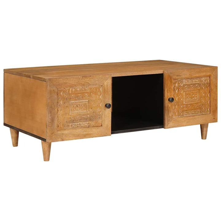 Couchtisch Hellbraun 100 x 54 x 40 cm massives Mangoholz
