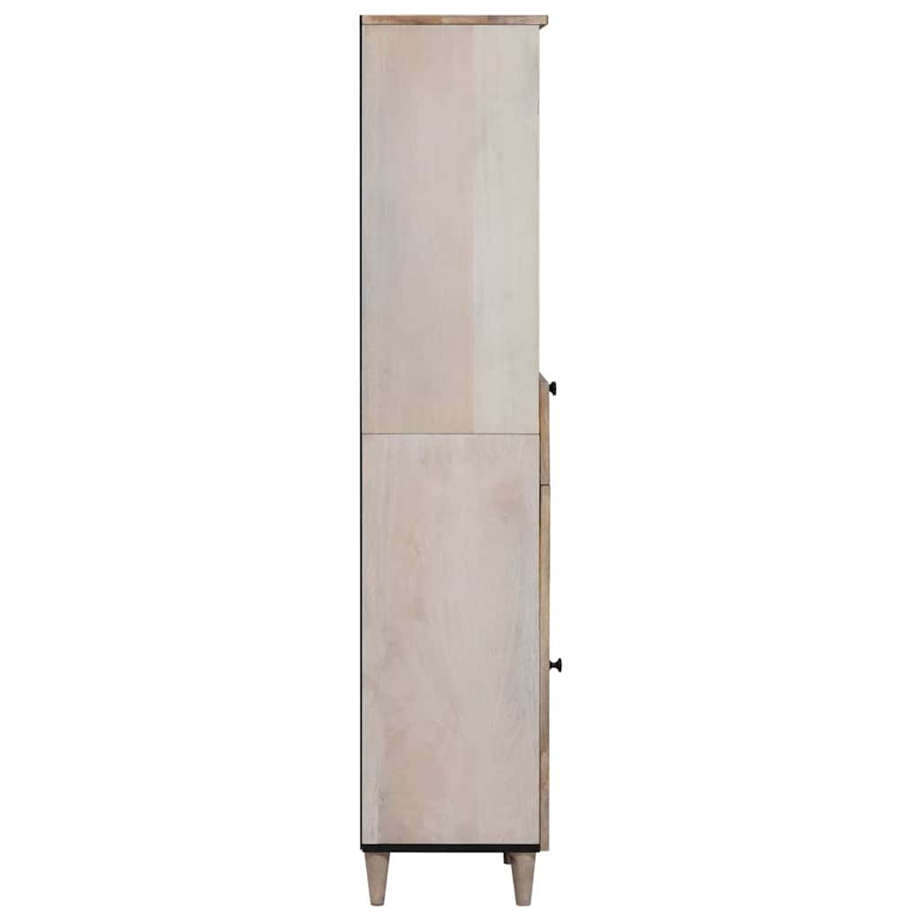 Badezimmerschrank mit Regal Weiß 38 x 33 x 160 cm Holzwerkstoff