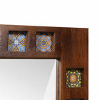 Badezimmer Spiegel Walnuss 50 x 70 x 2,5 cm Massivholz Mango