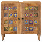 Waschbeckenschrank Natur 62 x 33 x 58 cm Massivholz Mango