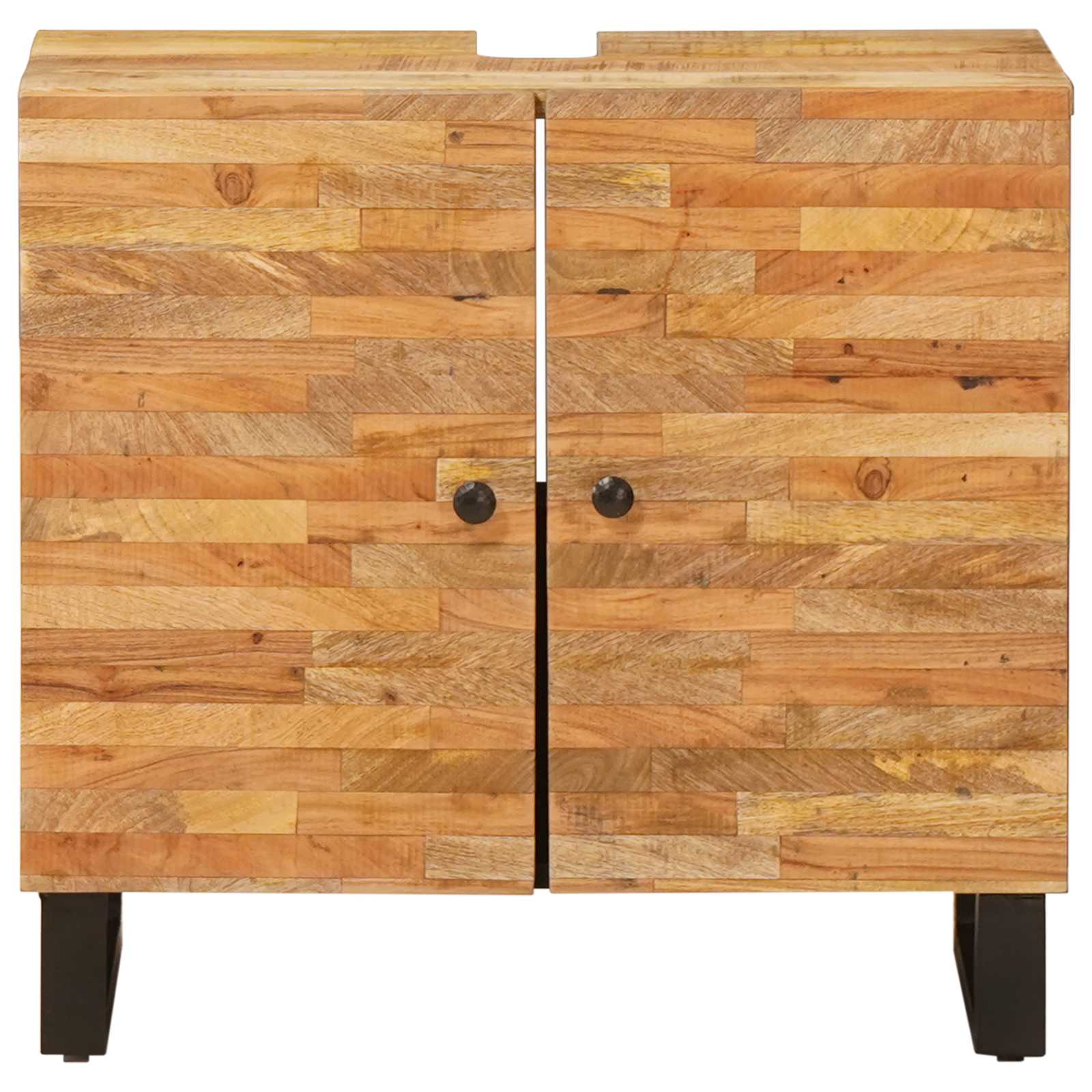 Waschbeckenschrank Natur 62 x 33 x 58 cm Massivholz Mango