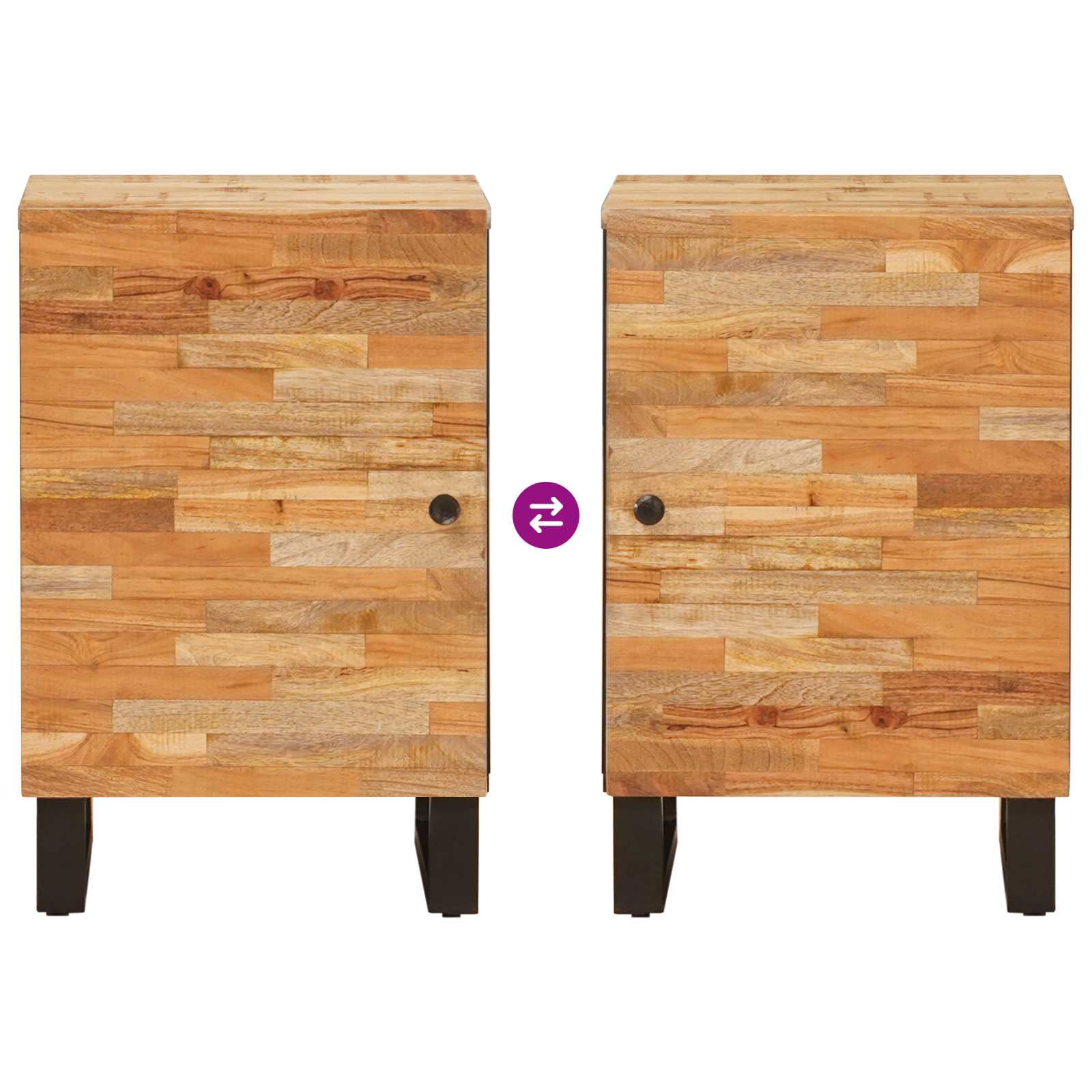 Badezimmerschrank Natur 38 x 33 x 58 cm Massivholz Mango