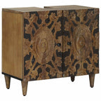 Waschbeckenschrank Braun 62 x 33 x 58 cm Massivholz Mango