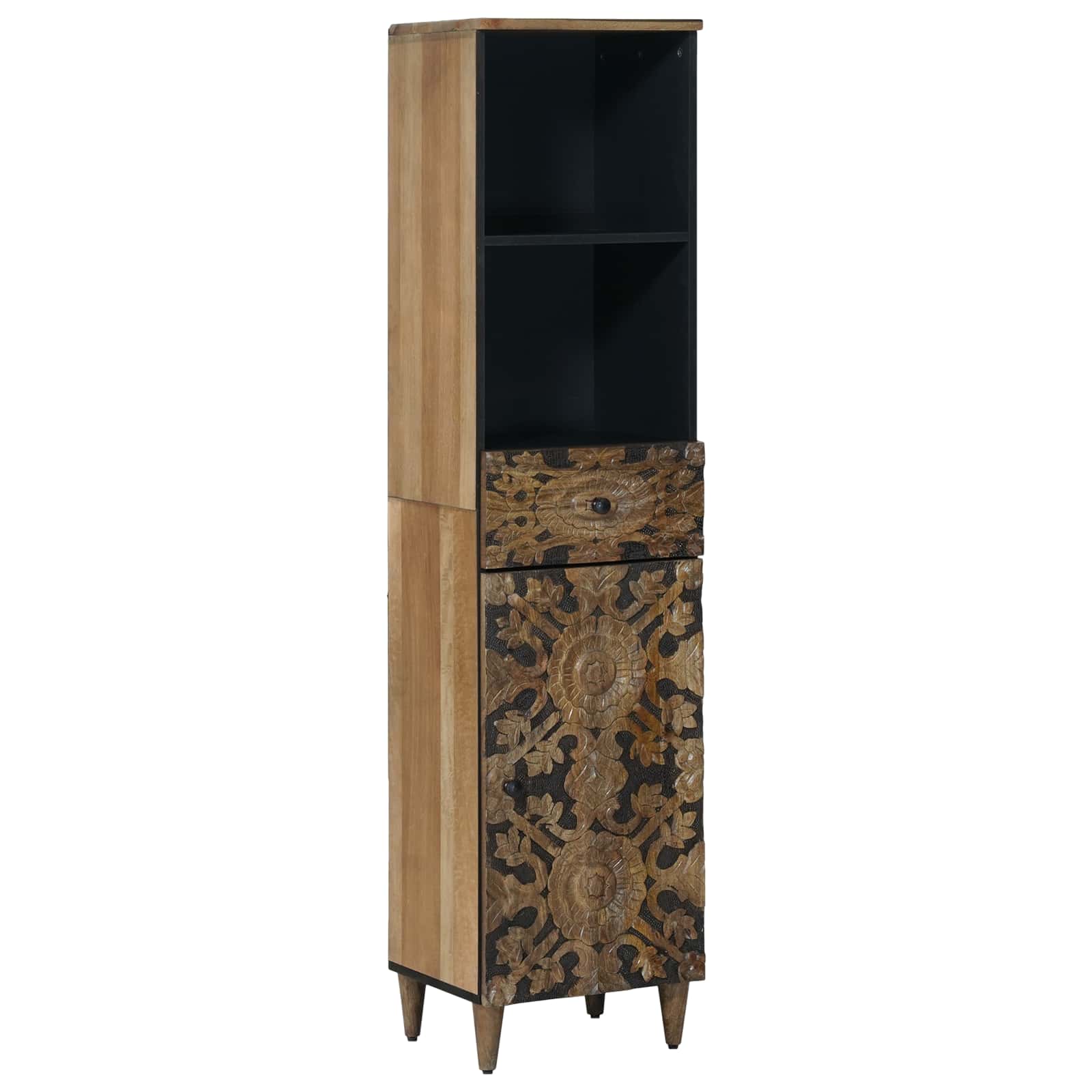 Badezimmerschrank Braun 38 x 33,5 x 160 cm Massivholz Mango