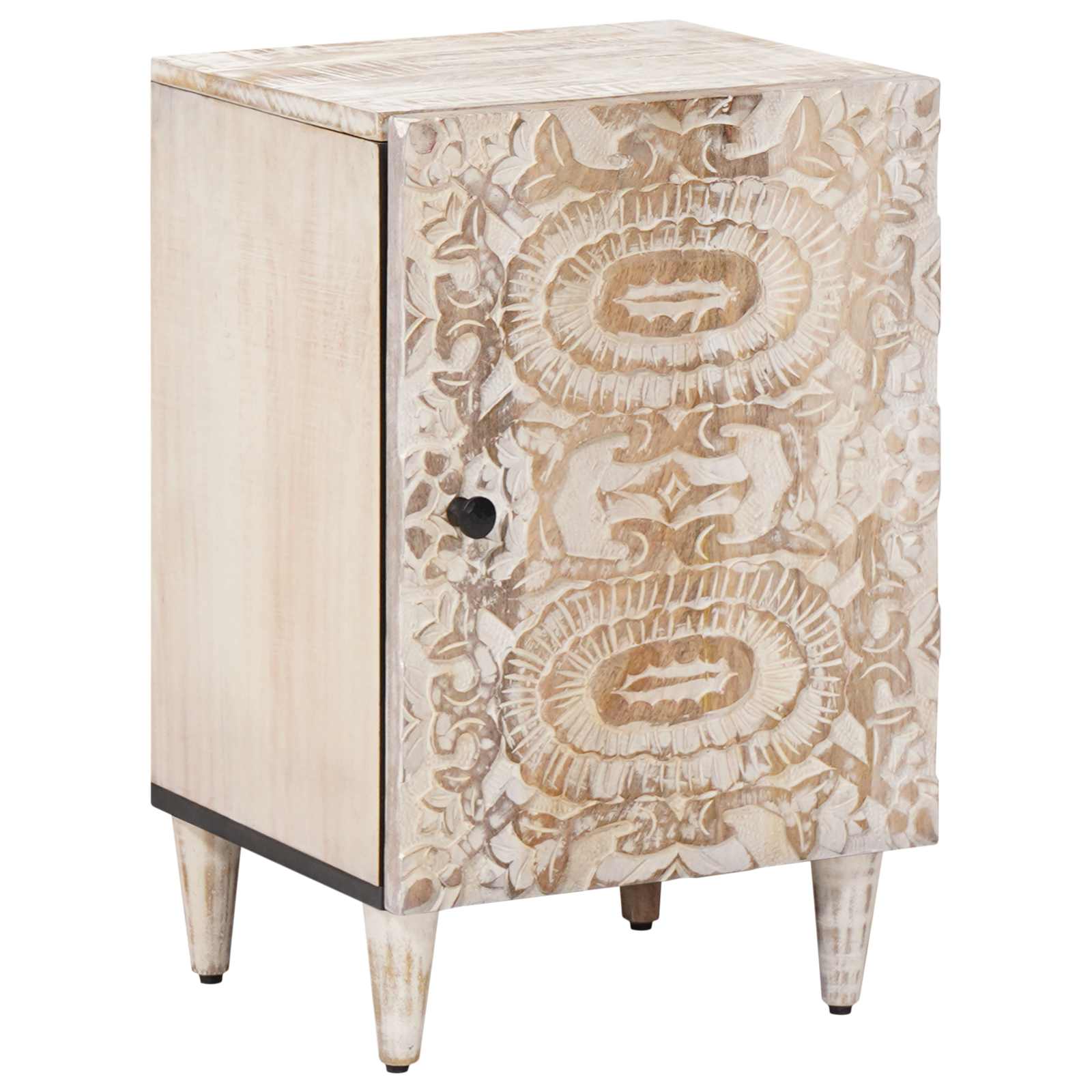 Badezimmerschrank Weiß 38 x 33,5 x 58 cm Massivholz Mango