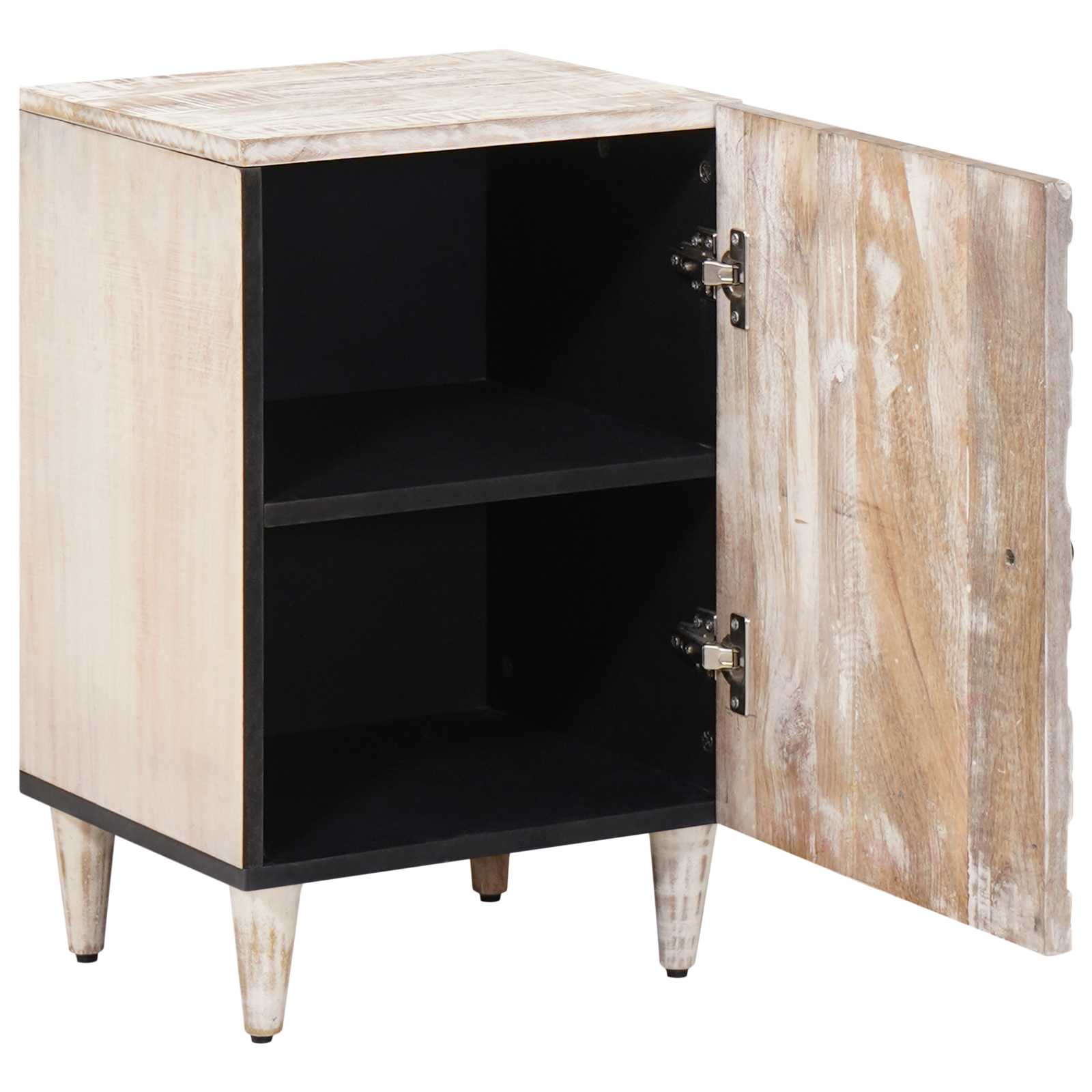 Badezimmerschrank Weiß 38 x 33,5 x 58 cm Massivholz Mango