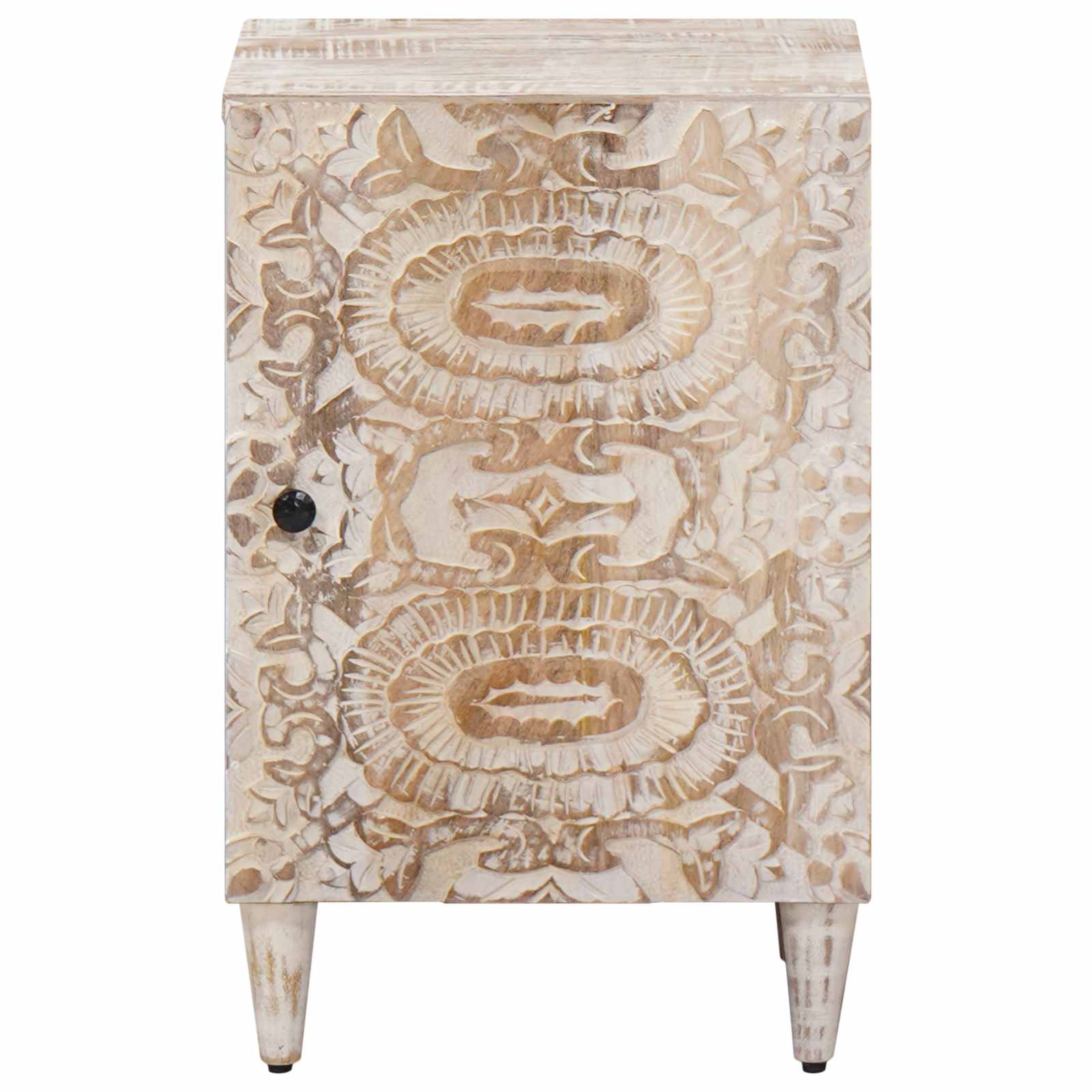 Badezimmerschrank Weiß 38 x 33,5 x 58 cm Massivholz Mango