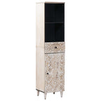 Badezimmerschrank Weiß 38 x 33,5 x 160 cm Massivholz Mango