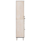 Badezimmerschrank Weiß 38 x 33,5 x 160 cm Massivholz Mango