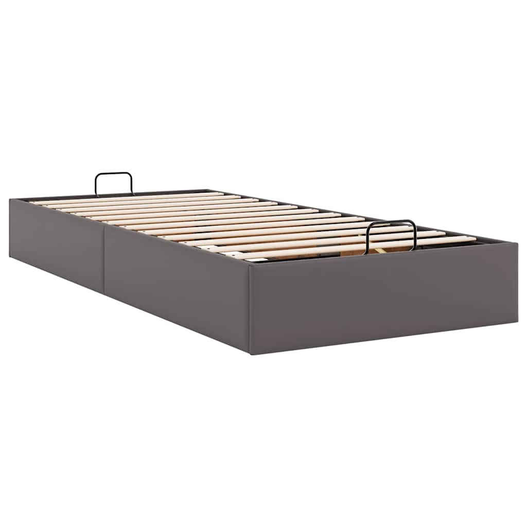 Ottoman-Bett ohne Matratze Grau 80x200 cm Kunstleder