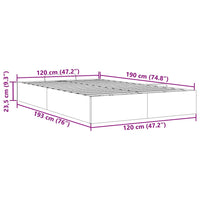 Ottoman-Bett ohne Matratze Grau 120x190 cm Kunstleder