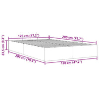 Ottoman-Bett ohne Matratze Grau 120x200 cm Kunstleder