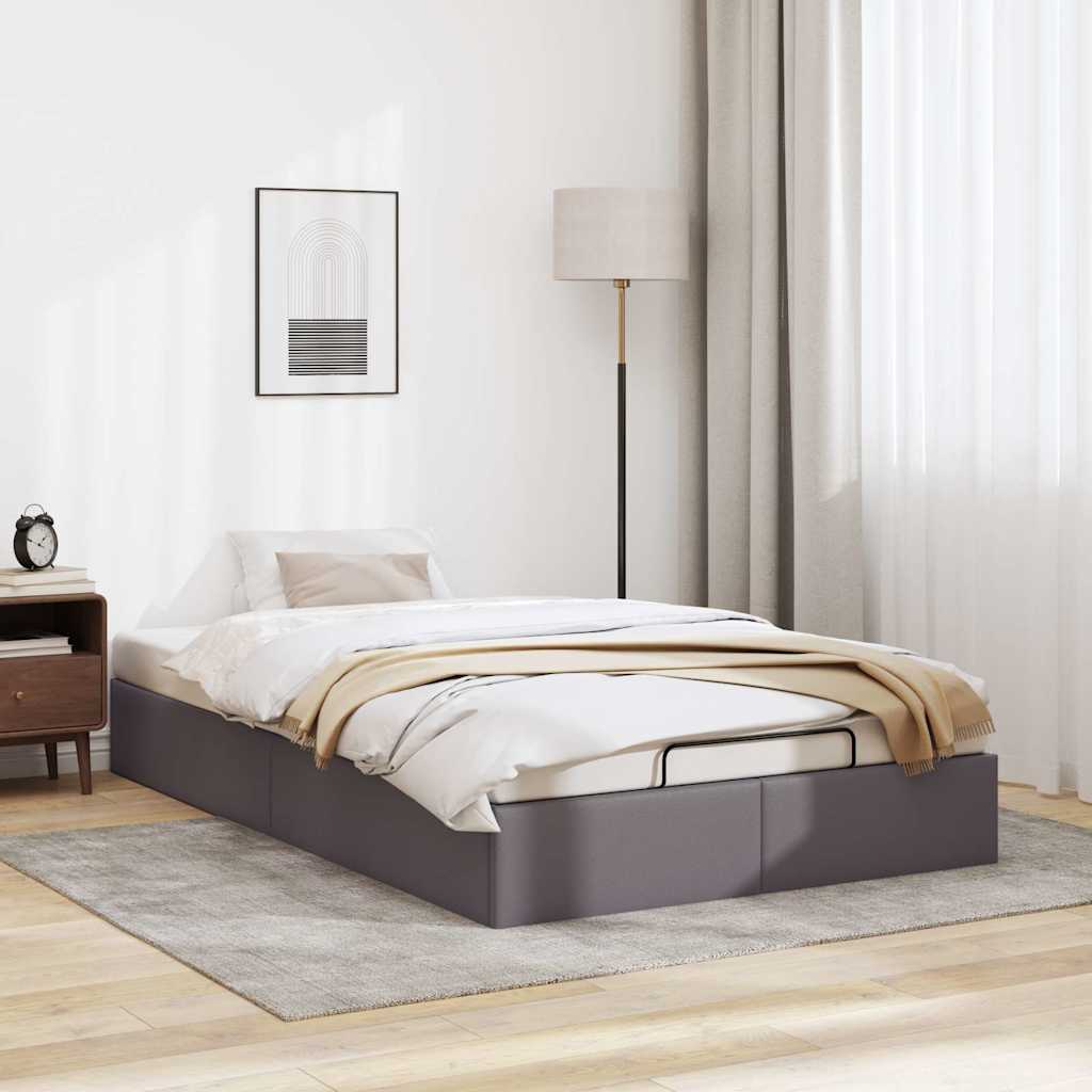 Ottoman-Bett ohne Matratze Grau 120x200 cm Kunstleder