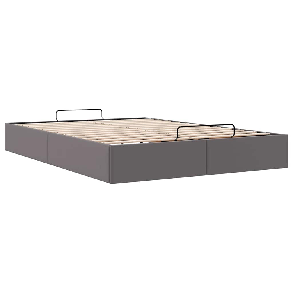 Ottoman-Bett ohne Matratze Grau 140x200 cm Kunstleder