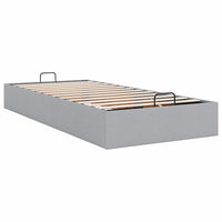 Ottoman-Bett ohne Matratze Hellgrau 90x200 cm Stoff