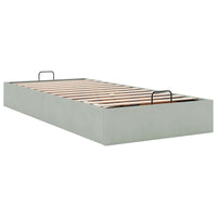 Ottoman-Bett ohne Matratze Hellgrau 80x200 cm Samt