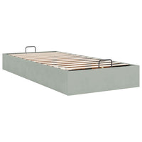 Ottoman-Bett ohne Matratze Hellgrau 100x200 cm Samt