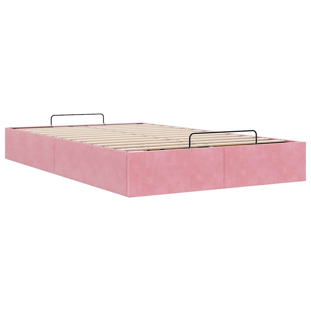 Ottoman-Bett ohne Matratze Rosa 120x200 cm Samt