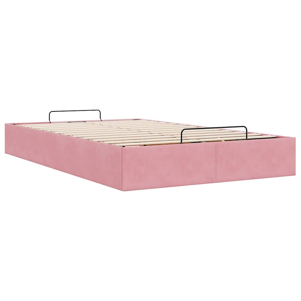 Ottoman-Bett ohne Matratze Rosa 120x200 cm Samt