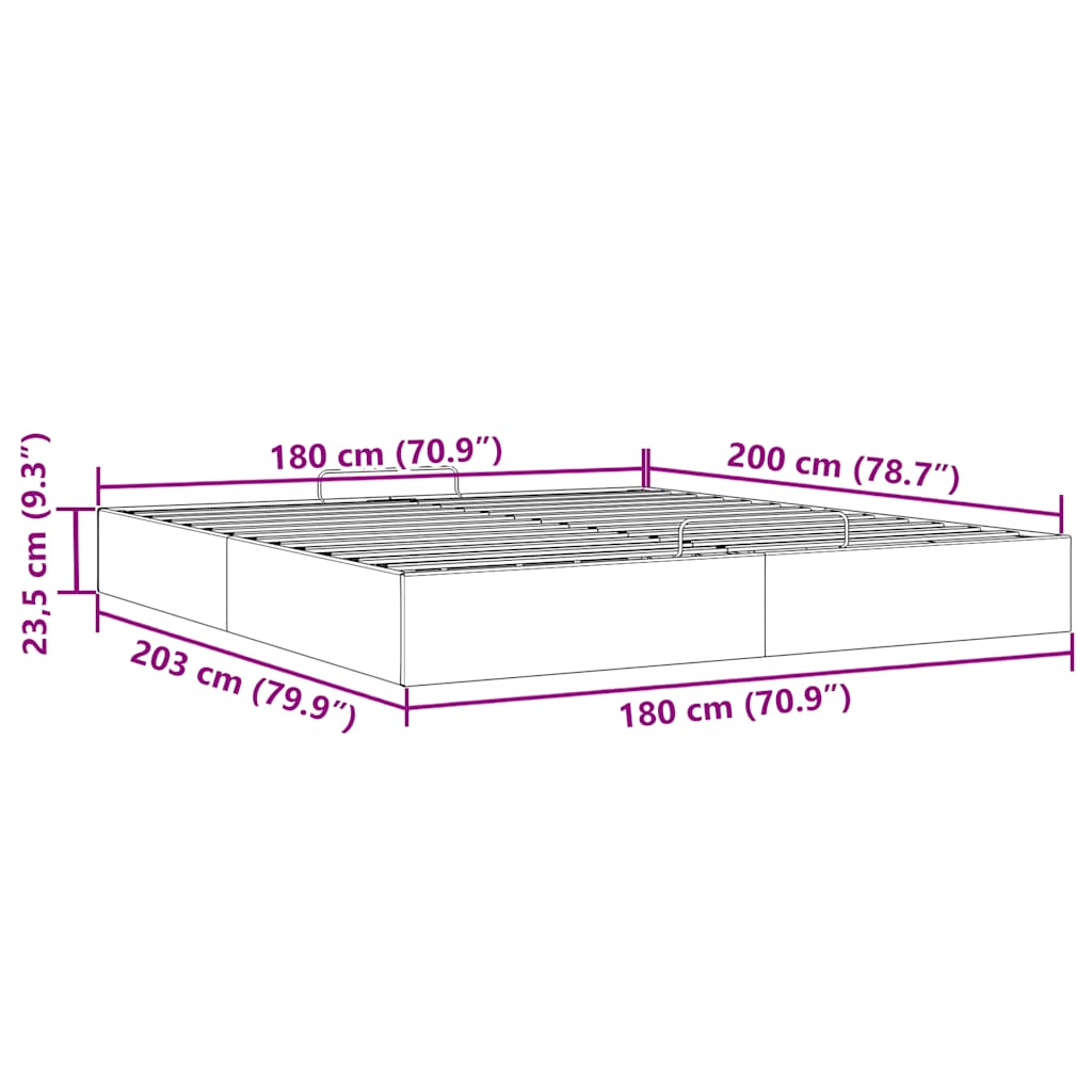 Ottoman-Bett ohne Matratze Dunkelgrün 180x200 cm Samt