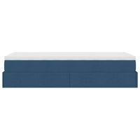 Ottoman-Bett mit Matratze Blau 90x200 cm Stoff