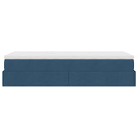 Ottoman-Bett mit Matratze Blau 100x200 cm Stoff