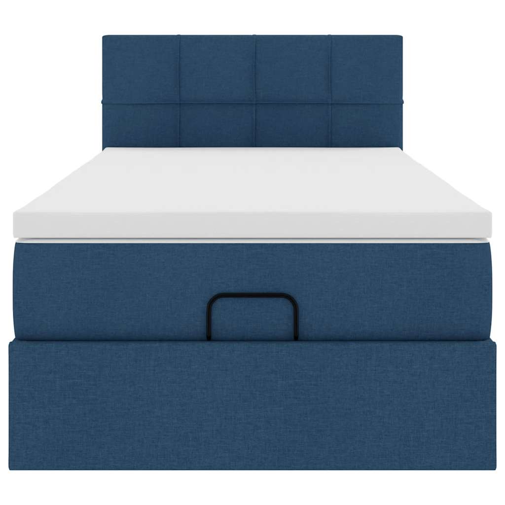 Ottoman-Bett mit Matratze Blau 90x200 cm Stoff