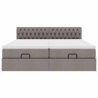 Ottoman-Bett mit Matratzen Taupe 200x200 cm Stoff