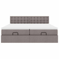 Ottoman-Bett mit Matratzen Taupe 180x200 cm Stoff