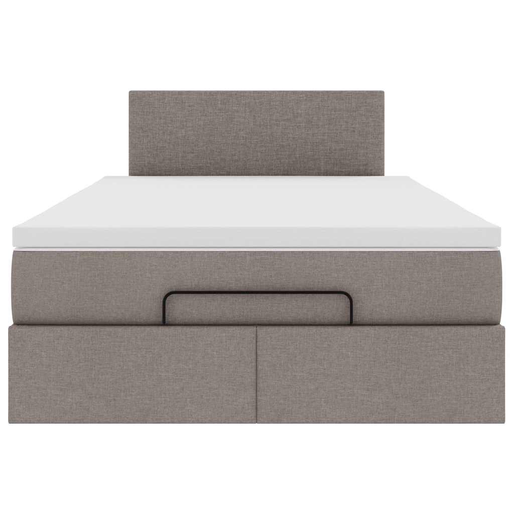 Ottoman-Bett mit Matratze Taupe 120x200 cm Stoff