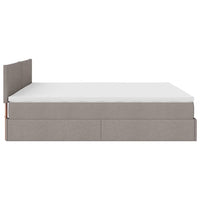 Ottoman-Bett mit Matratzen Taupe 200x200 cm Stoff