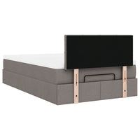 Ottoman-Bett mit Matratze Taupe 120x190 cm Stoff