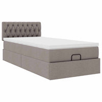 Ottoman-Bett mit Matratze Taupe 100x200 cm Stoff