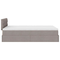 Ottoman-Bett mit Matratze Taupe 120x190 cm Stoff